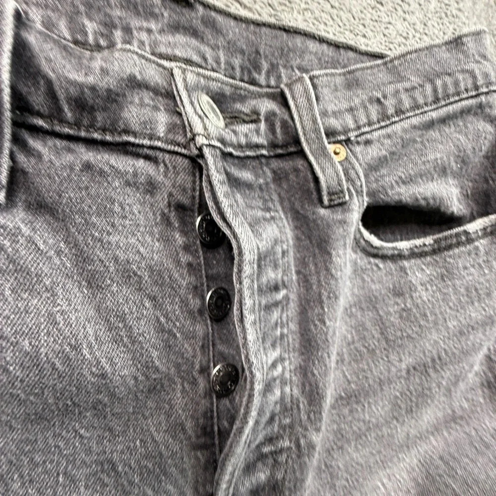 Levi's Premium 501 S Big E Button Fly Jeans Gray Stretch Denim Womens 29x30